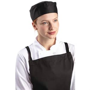 Whites Chefs Skull Cap Black - Hygienic and Comfortable