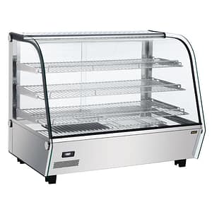 Apuro CD232-A heated display merchandiser 160L, curved glass hot food display, countertop showcase, Australia
