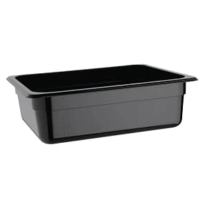 Vogue U459 Black Polycarbonate Gastronorm Pan 1/2 GN with 100mm Depth and 6.2L Capacity