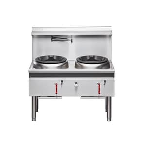 Cobra CW2H-CD waterless gas wok with chimney and duckbill burner