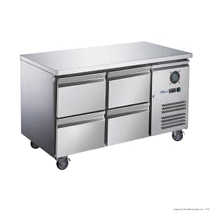 FED-X 4-Door Stainless Steel Bench Fridge with GN Drawers