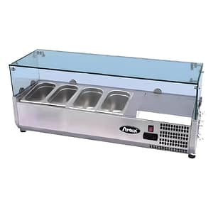 Atosa ESL3880 countertop salad bar with sneeze guard and Dixell controller 1205mm