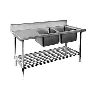1500mm Double Right Sink Bench with Pot Undershelf by FED FED Double Right Sink Bench with Pot Undershelf DSB7-1500R/A