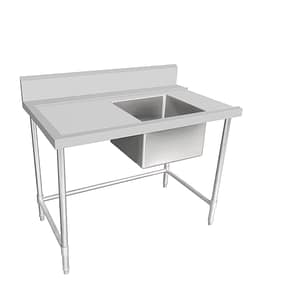 Kitchen Knock Stainless Steel Single Sink Bench – Left Inlet