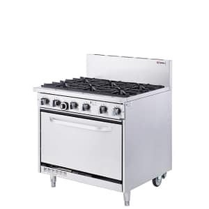 Kenna commercial gas stove with oven, 4 or 6 burners, stainless steel heavy-duty range, Australia