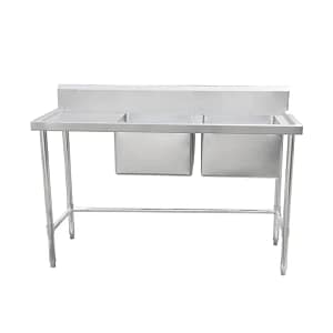 Kitchen Knock 631606 Double Right Sink Bench – 1500×700mm Stainless Steel with Leg Brace