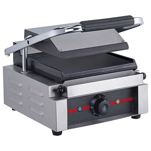 Benchstar GH-811EE single contact grill, 410mm wide, 2.2kW, stainless steel, cast iron plates – Australia