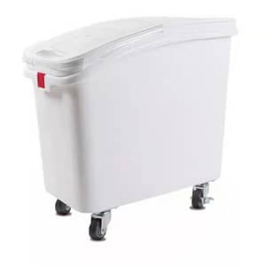 Kitchen Knock 81L Ingredient Bin with Scoop – White Food-Grade Storage Solution with Compact Design