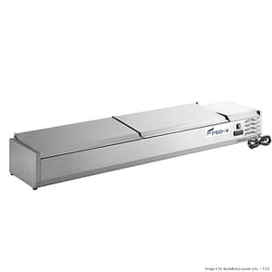 FED-X Salad Bench with Stainless Steel Lids - XVRX1800-380S