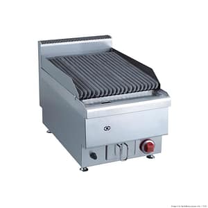 Gasmax JUS-TRH40ELPG 400mm benchtop gas lava rock grill, 28MJ/h LPG, stainless steel, commercial grill Australia