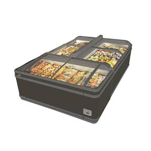 AHT ATHEN ECO 250 chest freezer with sliding glass lids and 1507L capacity, ideal for supermarkets and commercial kitchens