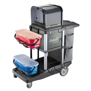 Oates JC-3000ZXE Platinum Janitors Cart – 4 Compartment Lockable Trolley Australia