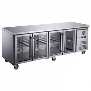 FED-X XUB7C22G4V Four Glass Door Bench Fridge – 563L Australia