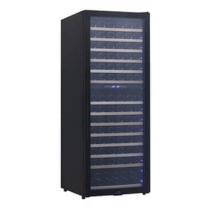 Thermaster WB-155B Dual Zone Medium Wine Cooler with 155 Bottle Capacity and Beech Wood Shelves