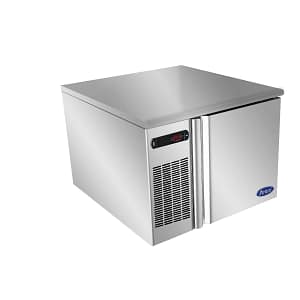 Atosa EBF-03 undercounter blast chiller, 74L, 3 GN1/1 grids, 755×832×581 mm, 240V, stainless steel – three-quarter view, Australia