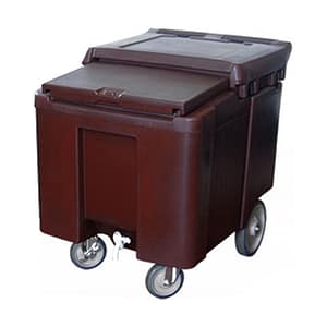 FED CPWK112-6 insulated ice caddie, 112L capacity, polyethylene build with castors – portable ice storage for catering, Australia
