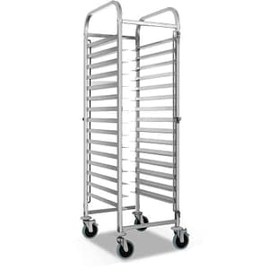 Kitchen Knock 413479 16-tier stainless steel baking tray trolley L-type, 470x620x1735mm, commercial bakery equipment, Australia