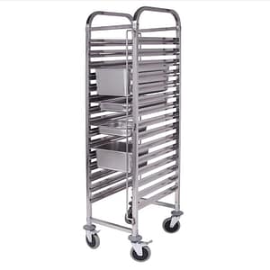 Kitchen Knock 397161 16-tier stainless steel bakery trolley for 400×600 mm trays with braked castors – Australia