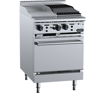 Verro VOV-GRP3-CBR3 combination oven with 300mm grill plate and 300mm char broiler, 600mm, NG/LPG, stainless steel, Australia