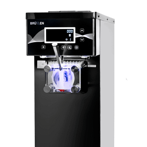BRÜLLEN i91 Countertop Soft Serve Machine - Single Flavour with Transparent Freezer Door pump