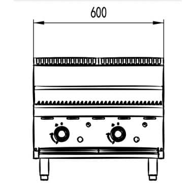 CookRite AT80G6C-C-LPG 600mm Char Grill – 48MJ/h | KW Commercial Kitchen - Image 2