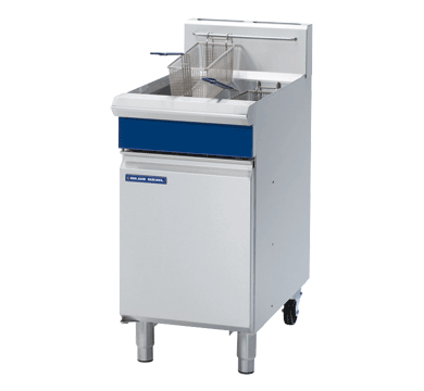 Blue Seal GT45 450mm gas fryer with 20L oil capacity, 31kg/hr output and twin 45MJ burners – Australia