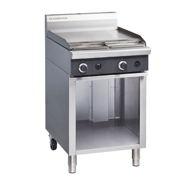 Cobra C6B 600mm gas griddle cooktop 40MJ stainless steel open cabinet base commercial kitchen Australia