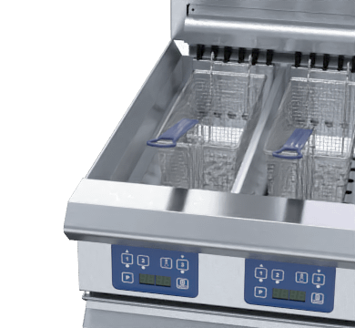 Blue Seal E44E – 450mm Twin Pan Electric Fryer with Digital Controls