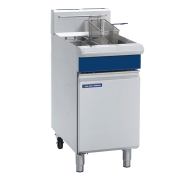 Blue Seal GT46 450mm twin pan gas fryer with 13L per pan oil and 90MJ burners – Australia