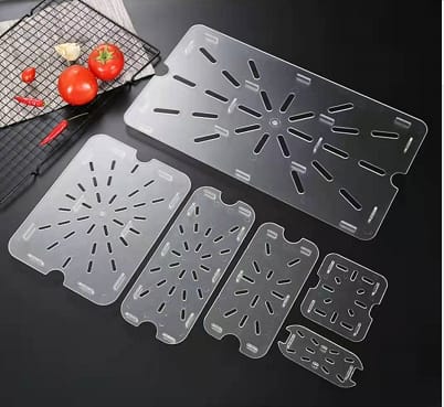 Kitchen Knock Gastronorm 1/2 Drain Plate, Polycarbonate, 258×200mm, 3-Pack