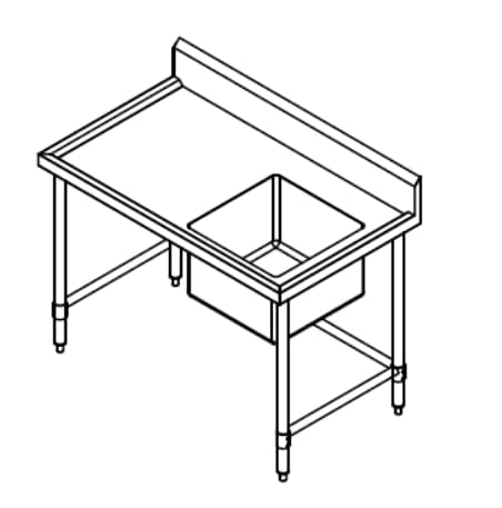 Kitchen Knock stainless single sink with right-side bowl 419941
