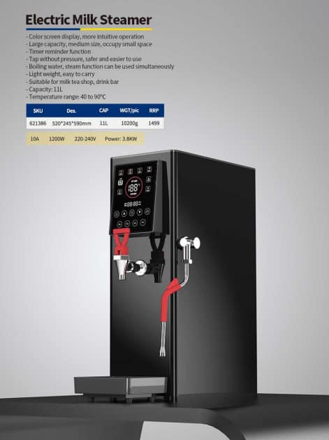 Kitchen Knock 621386 Electric Milk Steamer – 11L, Digital Display, 3.8kW - Image 2