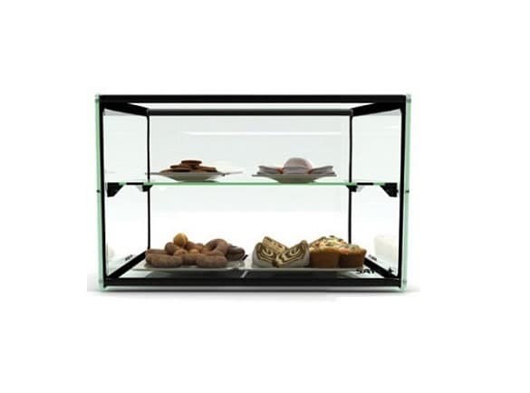 Sayl ADS0010 Two-Tier Ambient Display with Rear Sliding Perspex Doors and Tempered Glass