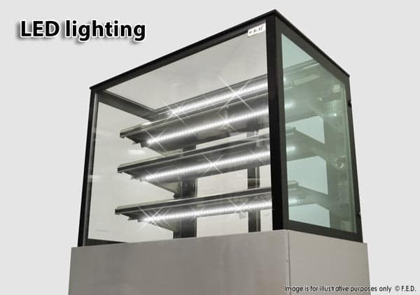 Bonvue SL840V Chilled Food Display | 570L Triple Glass Showcase - Image 2