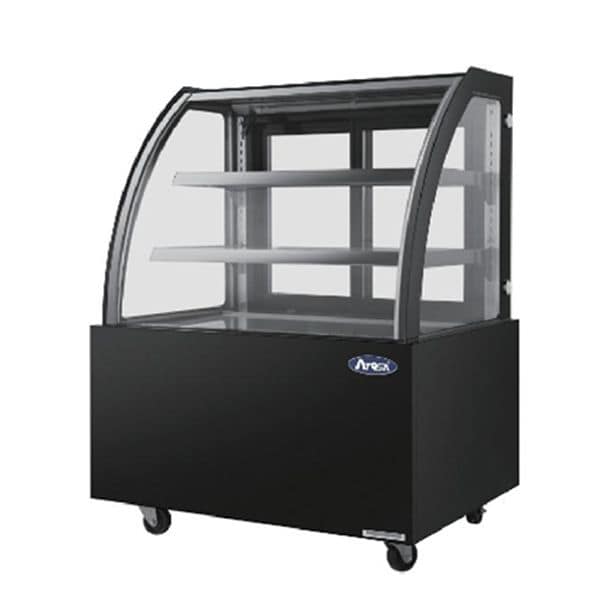 Atosa WDG126D round glass cake display fridge 246L black finish