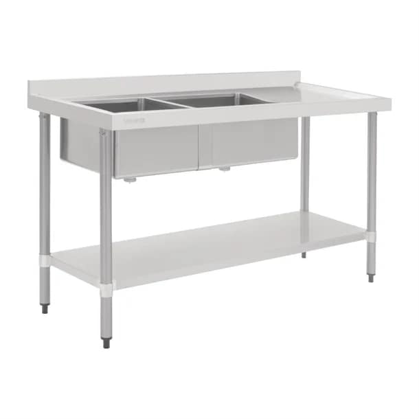 Vogue HC907 Double Bowl Sink R/H Drainer – 1800mm, Stainless Steel - Image 2