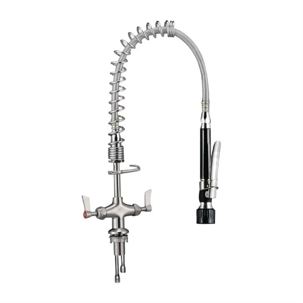 3monkeez Hob Mounted Pre-Rinse Tap with 305mm Pot Filler, Black, 3.5L/min, WELS Certified