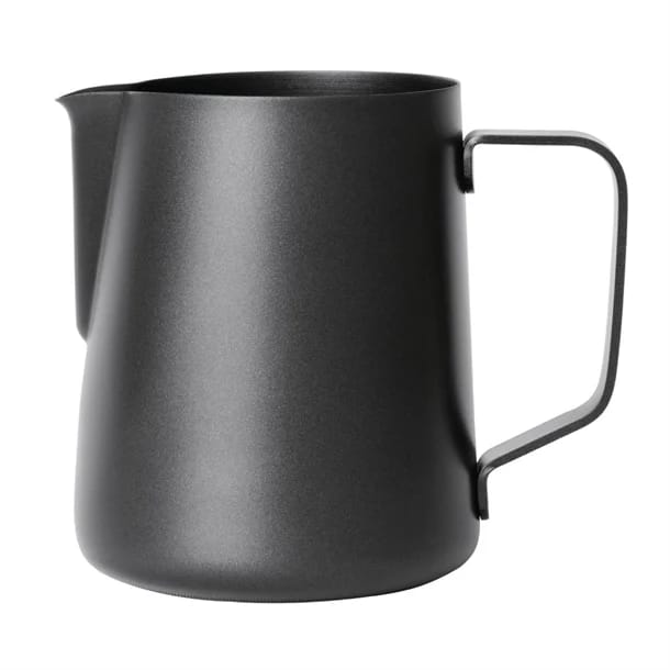 Olympia CM607 black non-stick milk frothing jug 570ml stainless steel