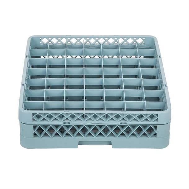 Vogue F619 glass rack extender with 49 compartments, 500mm, grey plastic – top view, Australia
