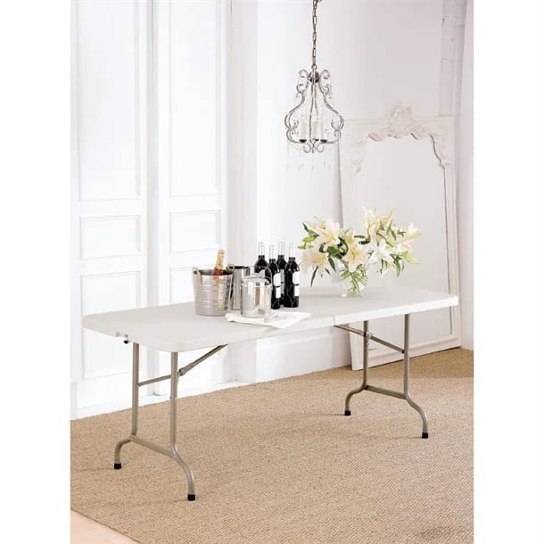 Bolero LL001 6ft Rectangular Centre Folding Table – White, 200kg Rated - Image 4