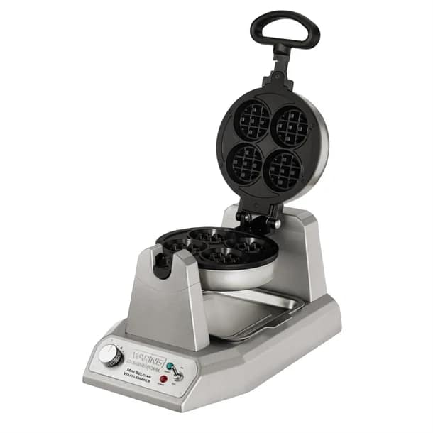 Waring CH996 Commercial Mini Belgian Waffle Maker – Rotary 1.2kW Unit for 100 Waffles/hr