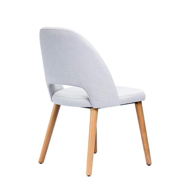 Furnlink Durafurn Semifreddo Chair - Trojan Oak Legs/ Light Grey Woven Fabric - Image 3