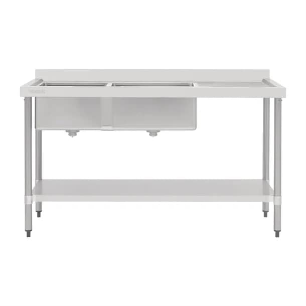 Vogue HC907 1800mm stainless steel double bowl sink with right-hand drainer