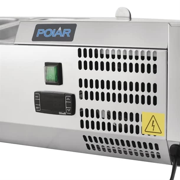 Polar G610-A G-Series Prep Fridge – 8× 1/4GN, Glass Sneeze Guard, 1800mm - Image 4