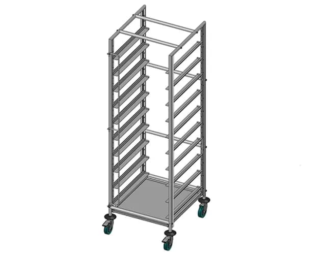 Simply Stainless SS36.DWBT Mobile Dishwasher Basket Trolley – 10 Rack - Image 2