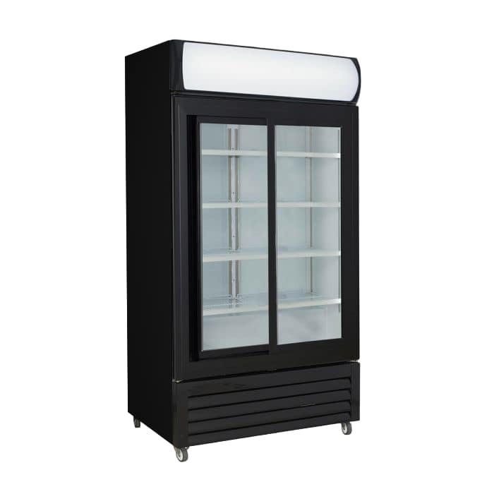 Thermaster LG-1000SDBP Upright Drink Fridge with 1000L Capacity and Sliding Glass Doors