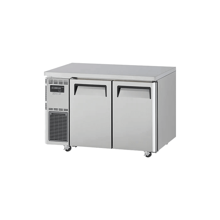 Turbo Air KUF12-2-N undercounter freezer 1200×700×855 mm, -21°C to -12°C, stainless steel, R290 refrigerant – front view, Australia