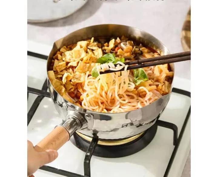 Kitchen Knock 077838 1.6L IH Aluminium Sauce Pot – Wooden Handle - Image 2