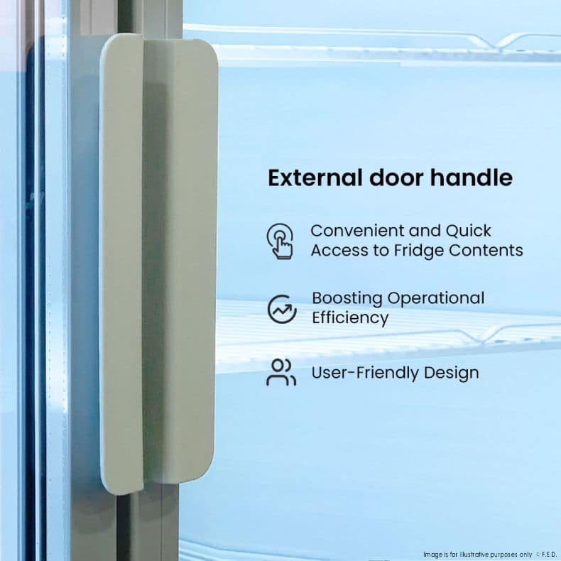 Thermaster LG-1000P Upright Drink Fridge – 1000L, 2 Glass Doors, White - Image 7