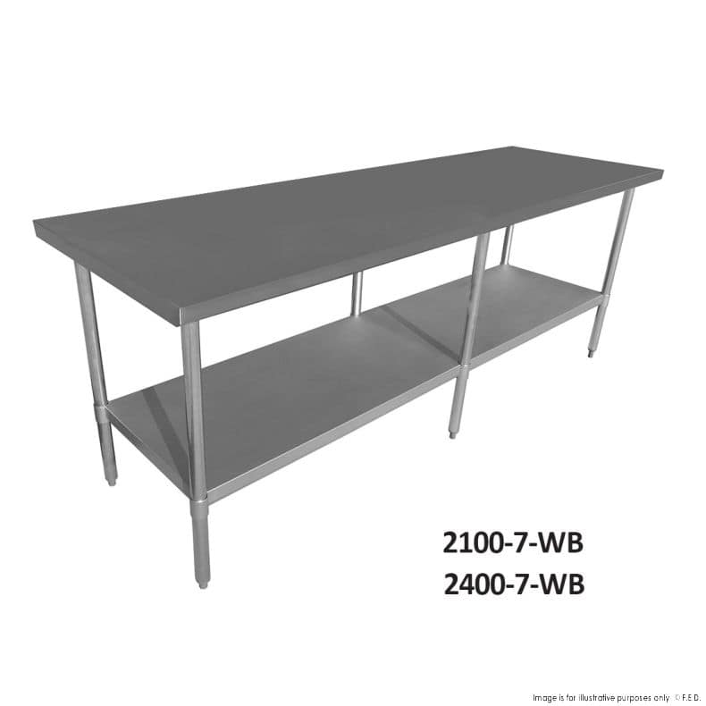 FED Economic Stainless Work Table 700mm Deep – 304 Grade Steel - Image 2